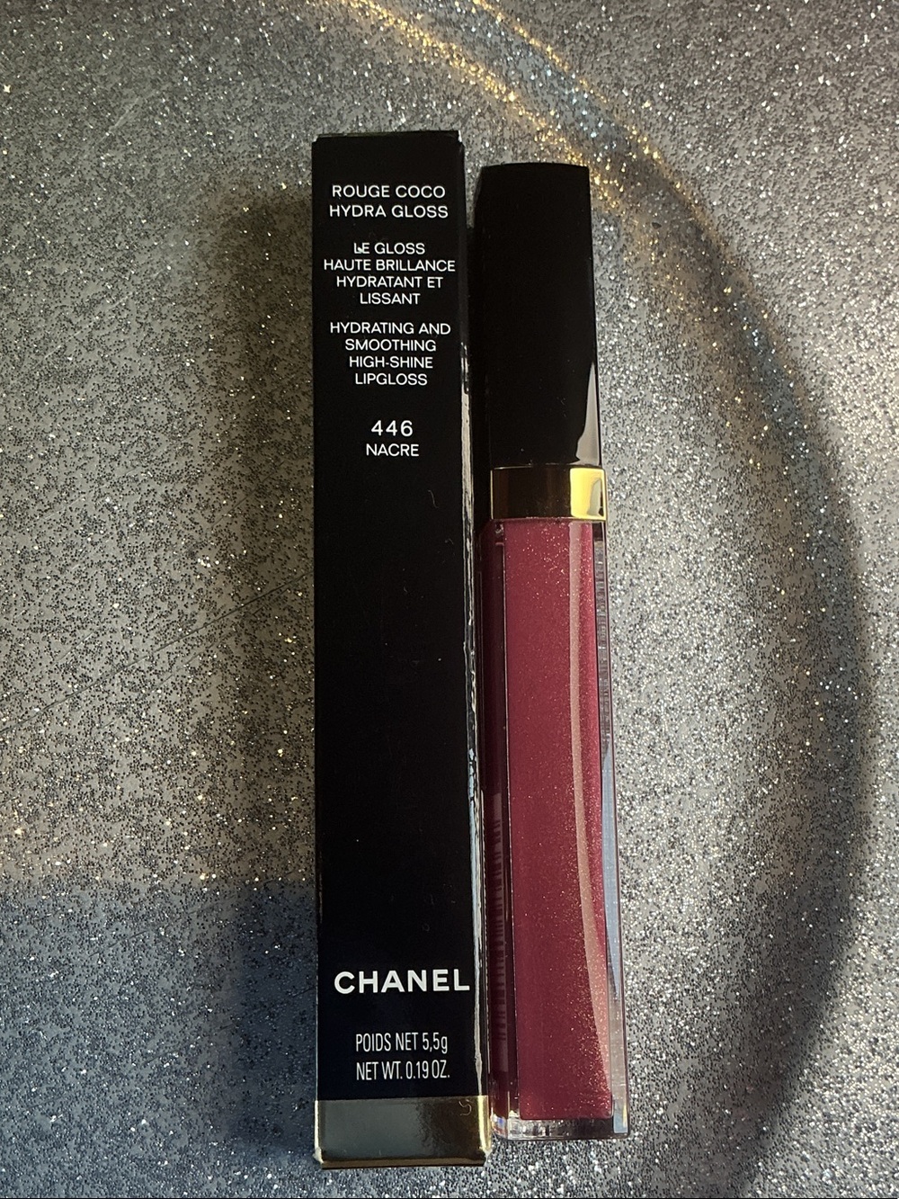 CHANEL Rouge Coco Hydra Gloss in Berry Pink (446 Nacre)